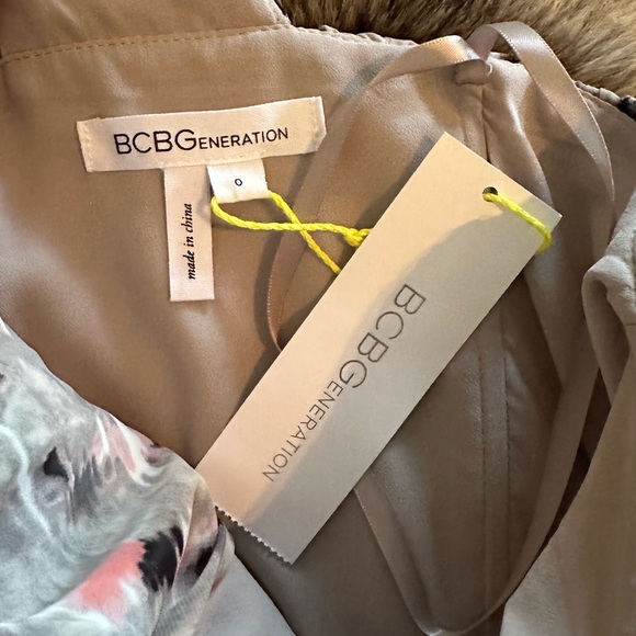 BRAND NEW with tags. NWT BCBG One shoulder twist, dress bubble 0 black gray pink - Picture 7 of 7